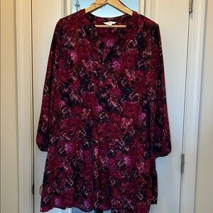 Time and Tru Floral Mini Dress - Pink and Black